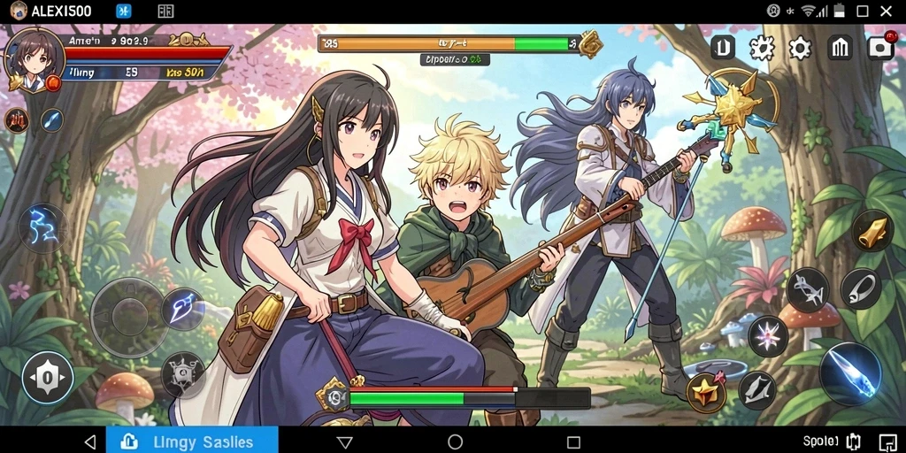 Tampilan gameplay ALEXIS500 dengan karakter Anime yang menawan.