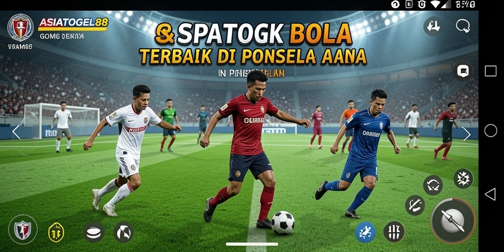 Screenshot gameplay ASIATOGEL88 yang menampilkan aksi pertandingan sepak bola.