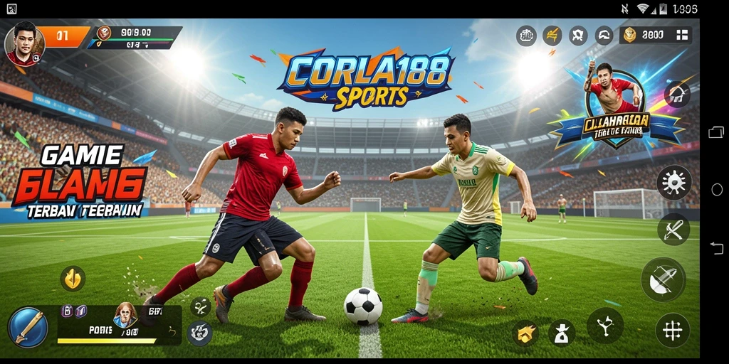 Tampilan gameplay menarik dari CORLA188 yang menunjukkan aksi olahraga.