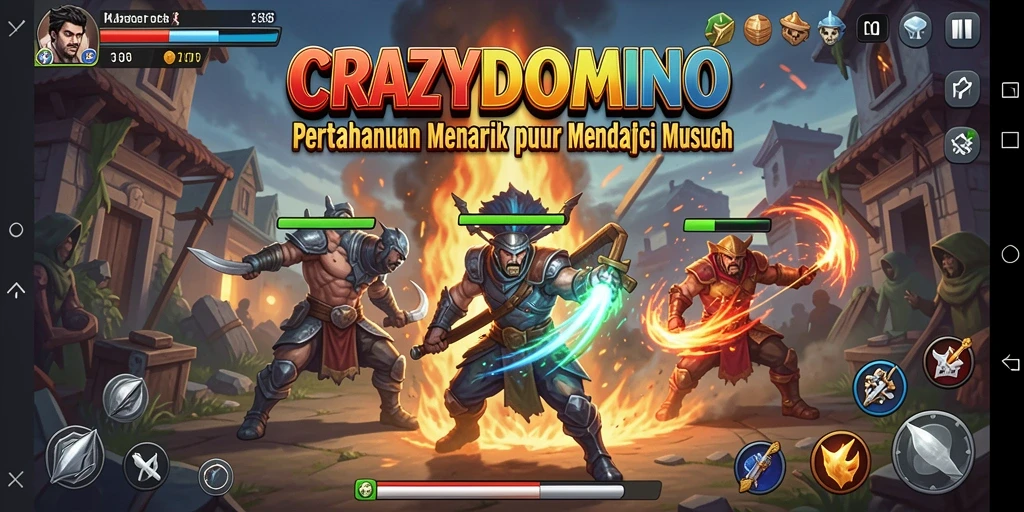 Tampilan utama gameplay <strong>CRAZYDOMINO</strong> yang menegangkan dan menarik.