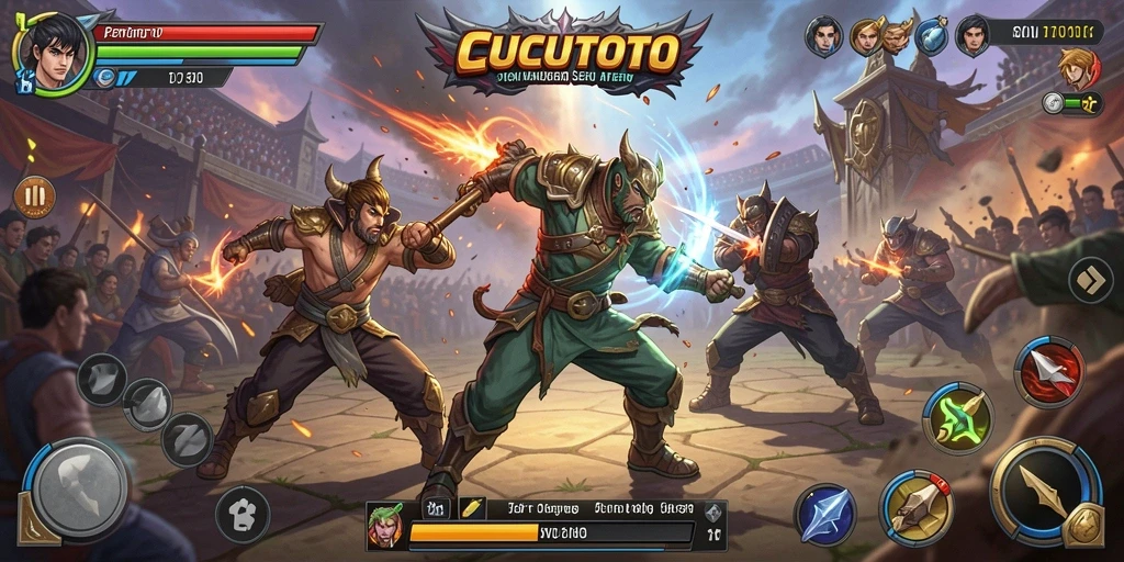 Gameplay CUCUTOTO dengan pertarungan yang intens dan seru