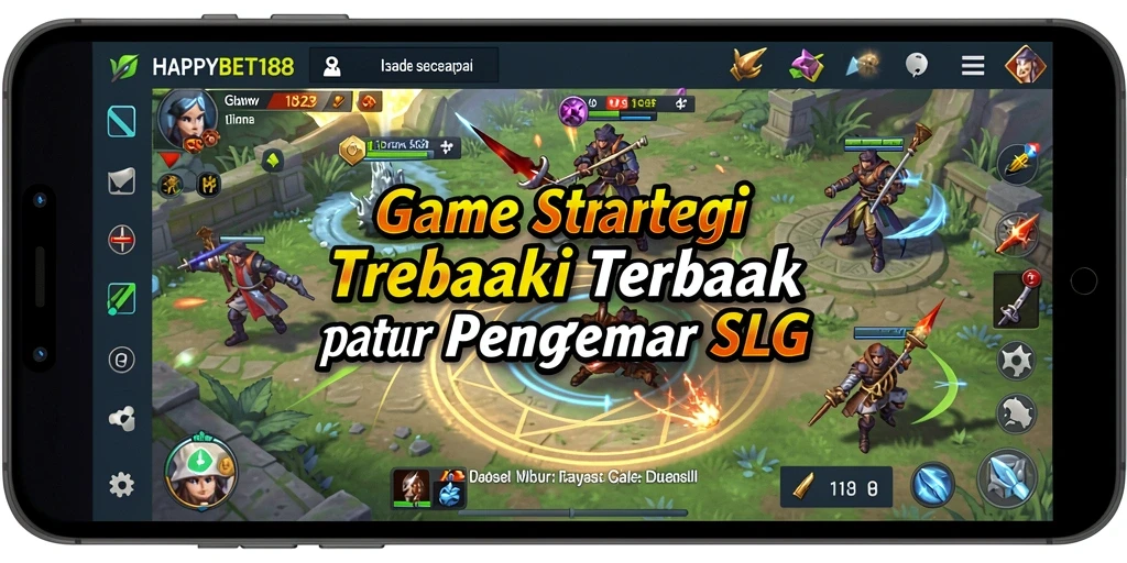 Tampilan permainan <strong>HAPPYBET188</strong> menunjukkan pertempuran strategis yang menegangkan.