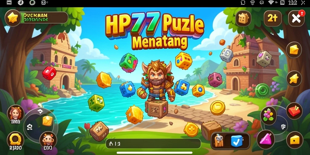 Screenshot gameplay HP777 menunjukkan tantangan puzzle seru.