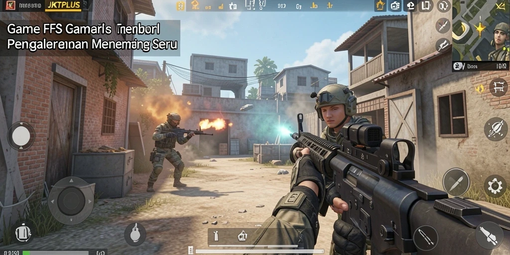 Screenshot dari gameplay <strong>JKTPLUS</strong> yang menampilkan aksi seru pertarungan FPS.