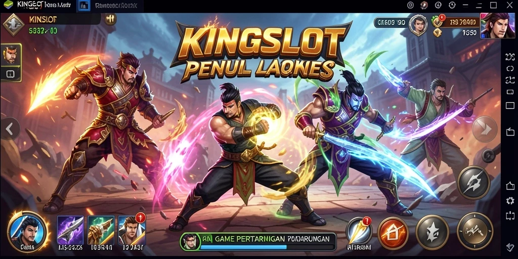 Tampilan gameplay KINGSLOT dengan aksi pertarungan yang intens.