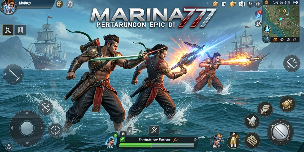 Tampilan gameplay seru di bawah laut dengan pertempuran yang dinamis.