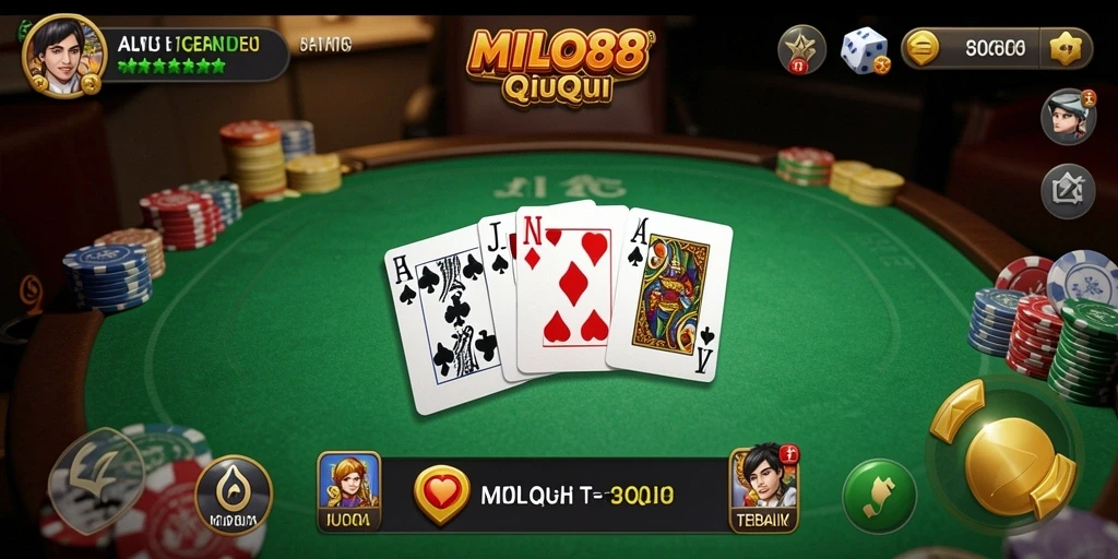 Tampilan gameplay seru dari permainan QiuQiu di MILO88.