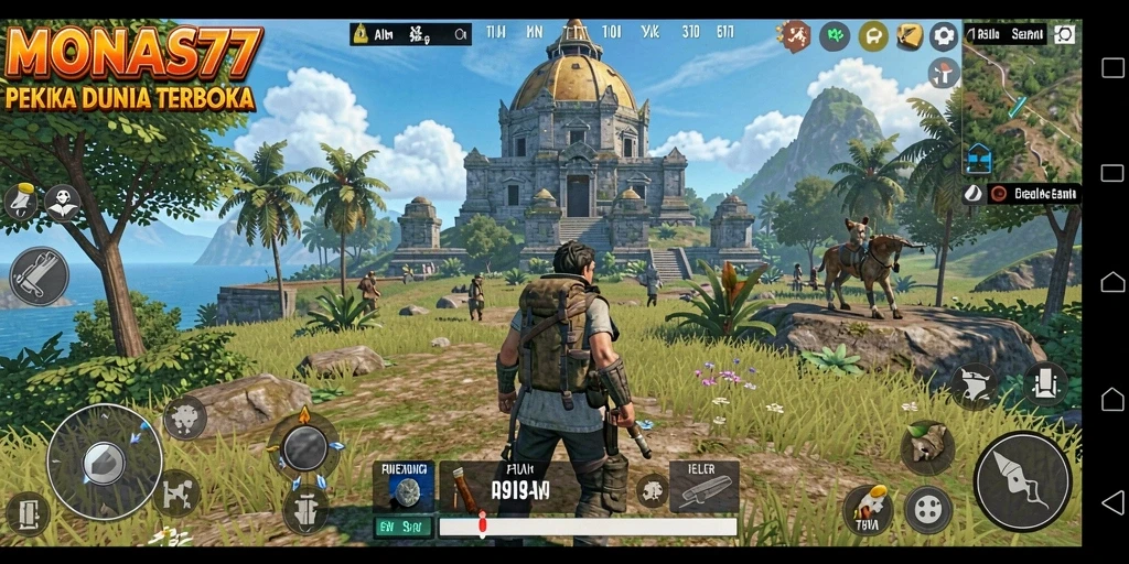 Tampilan gameplay Open World yang epik dalam MONAS77.
