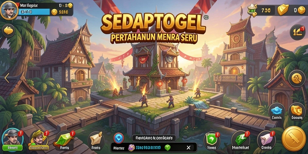 Tampilan gameplay menara pertahanan SEDAPTOGEL yang menarik.