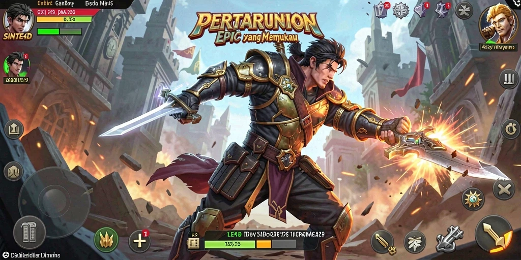 Gameplay seru SINTE4D dengan pertarungan yang intens.