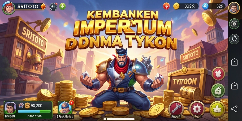 Tampilan gameplay yang menarik dari SRITOTO, menampilkan pengelolaan bisnis yang seru.