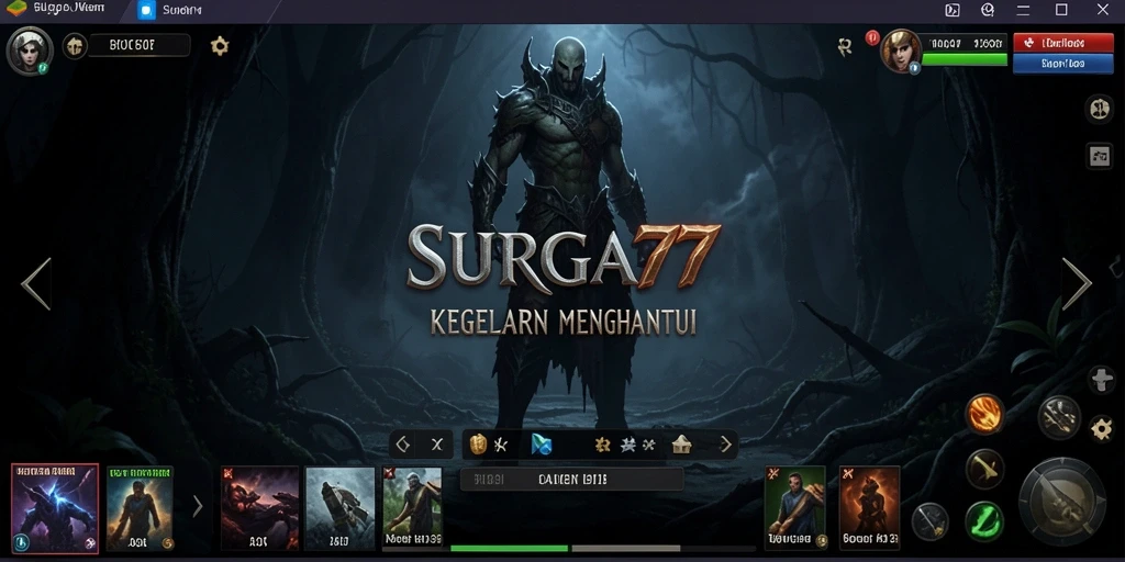 Tampilan gameplay SURGA77 yang penuh ketegangan dan horor.