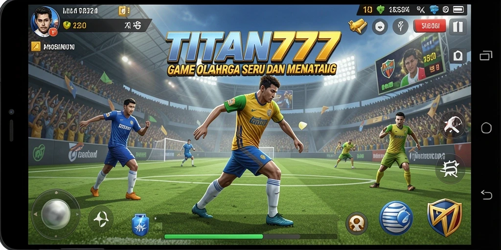 Screenshot utama TITAN777 memperlihatkan gameplay seru dalam olahraga.