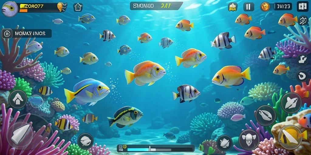 Screenshot gameplay ZORO77 yang penuh aksi Tembak Ikan.